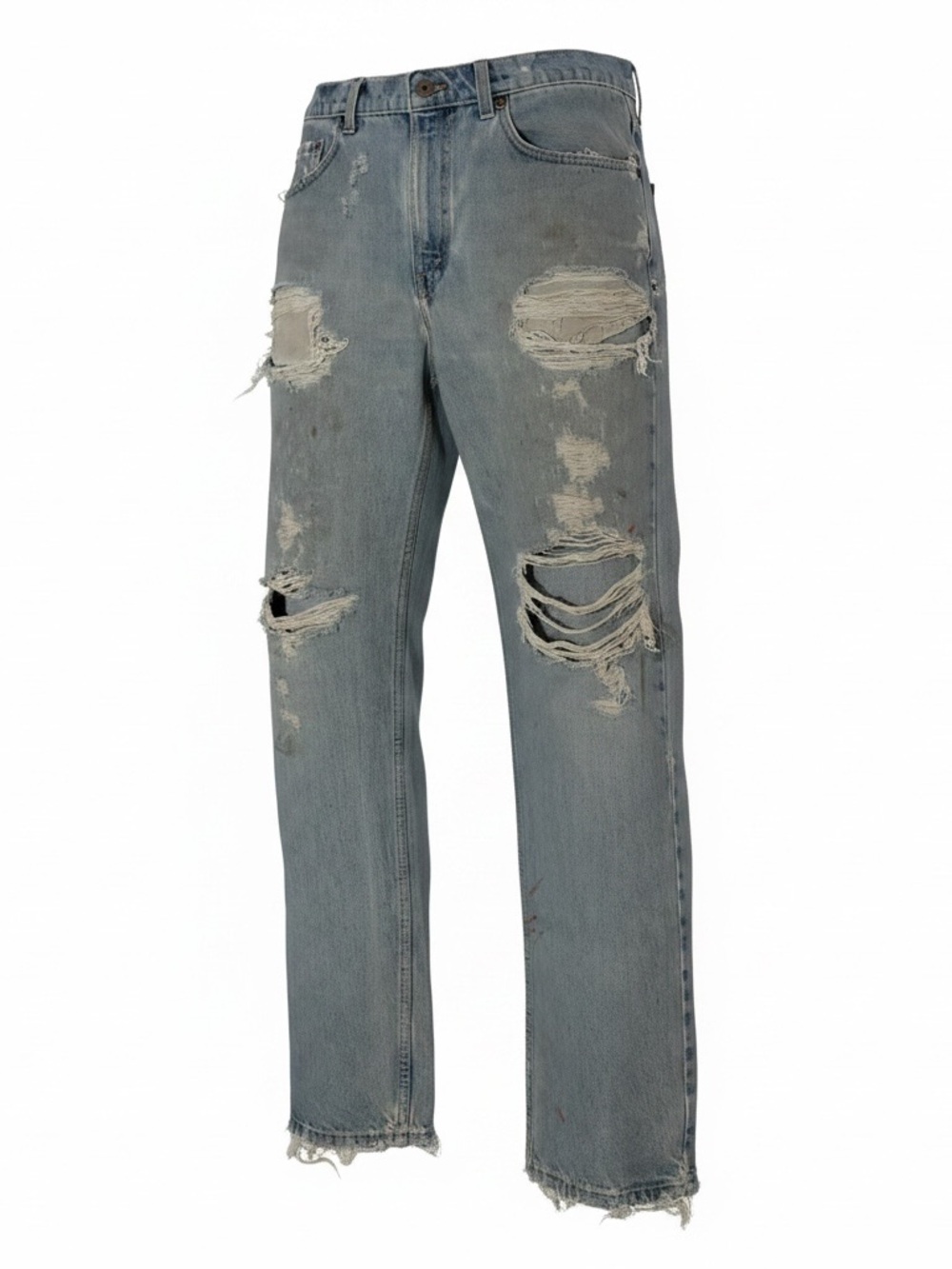 Levi’s 505 Vintage 90s Straight Leg Distressed Ripped Jeans. Size 33x34